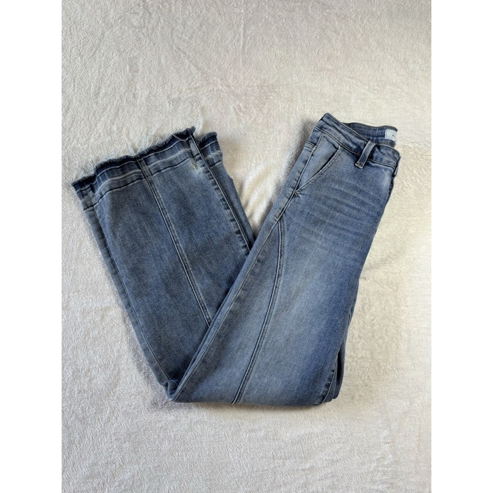 Risen Jeans Women's Wide Leg Button Fly Stretch Distressed Size 3/26
